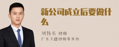 新公司成立后要做什么