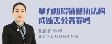 暴力阻碍辅警执法构成妨害公务罪吗