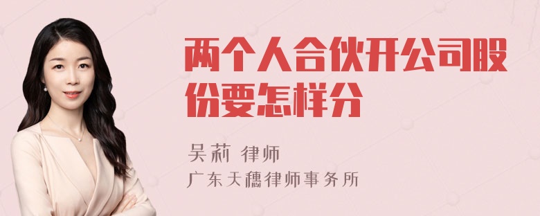 两个人合伙开公司股份要怎样分