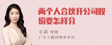 两个人合伙开公司股份要怎样分