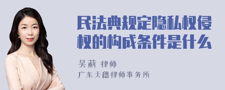 民法典规定隐私权侵权的构成条件是什么