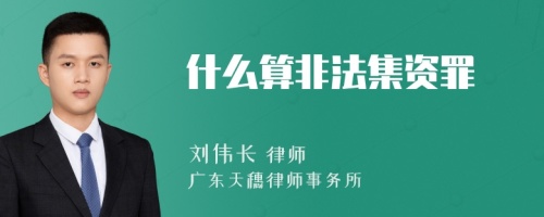 什么算非法集资罪