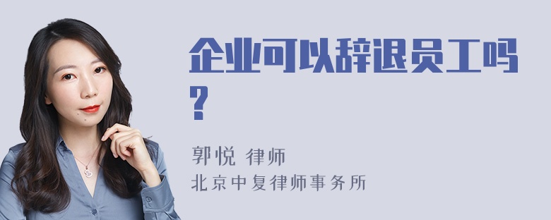 企业可以辞退员工吗?