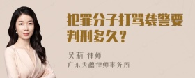 犯罪分子打骂袭警要判刑多久？