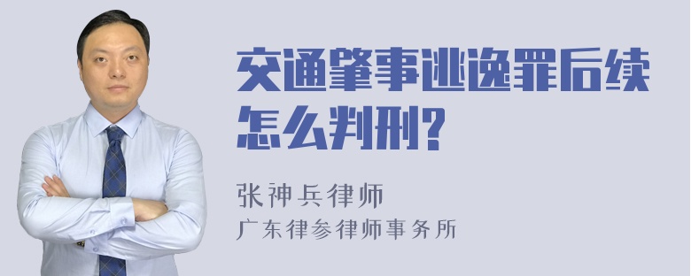 交通肇事逃逸罪后续怎么判刑?