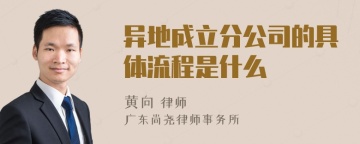 异地成立分公司的具体流程是什么