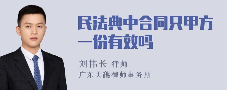 民法典中合同只甲方一份有效吗