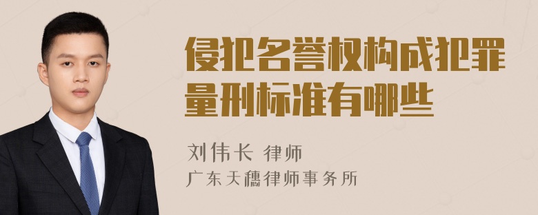 侵犯名誉权构成犯罪量刑标准有哪些