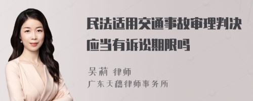 民法适用交通事故审理判决应当有诉讼期限吗