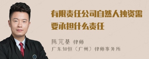 有限责任公司自然人独资需要承担什么责任