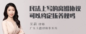 民法上写的离婚协议可以约定抚养权吗