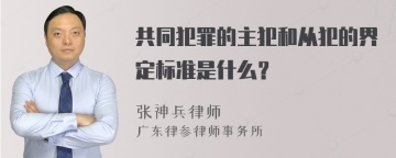 共同犯罪的主犯和从犯的界定标准是什么？