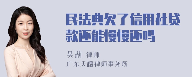 民法典欠了信用社贷款还能慢慢还吗