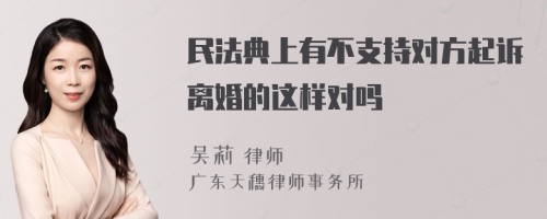 民法典上有不支持对方起诉离婚的这样对吗