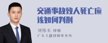 交通事故致人死亡应该如何判刑