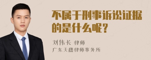 不属于刑事诉讼证据的是什么呢？