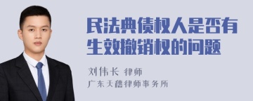 民法典债权人是否有生效撤销权的问题