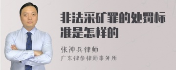 非法采矿罪的处罚标准是怎样的