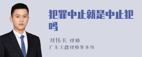 犯罪中止就是中止犯吗