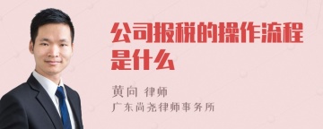 公司报税的操作流程是什么