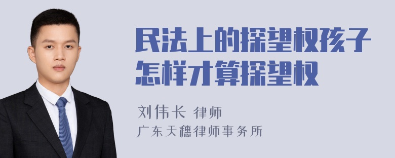 民法上的探望权孩子怎样才算探望权