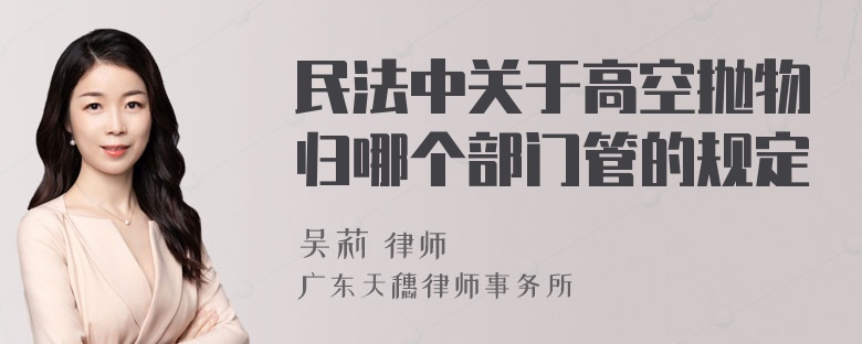 民法中关于高空抛物归哪个部门管的规定