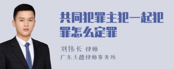 共同犯罪主犯一起犯罪怎么定罪