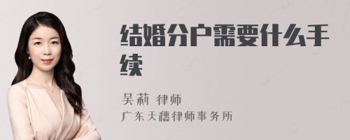 结婚分户需要什么手续