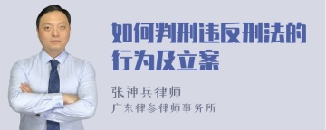 如何判刑违反刑法的行为及立案