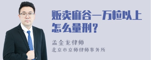 贩卖麻谷一万粒以上怎么量刑？