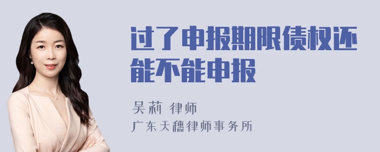 过了申报期限债权还能不能申报