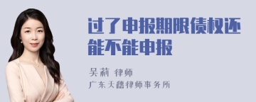 过了申报期限债权还能不能申报