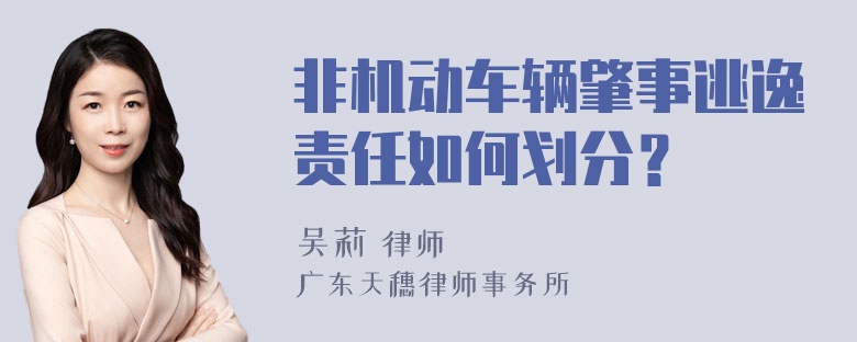 非机动车辆肇事逃逸责任如何划分？