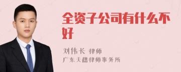 全资子公司有什么不好