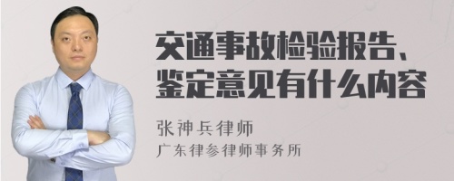 交通事故检验报告、鉴定意见有什么内容