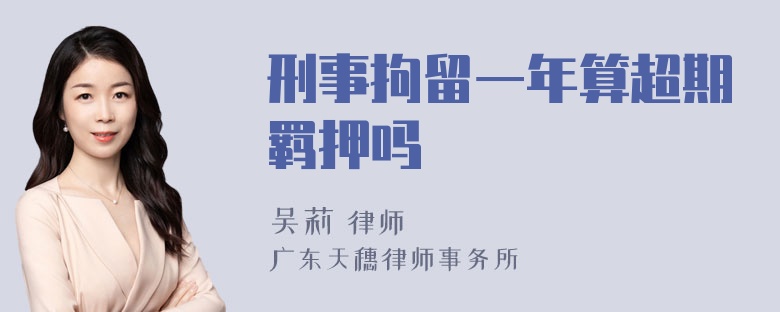 刑事拘留一年算超期羁押吗