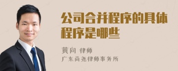 公司合并程序的具体程序是哪些