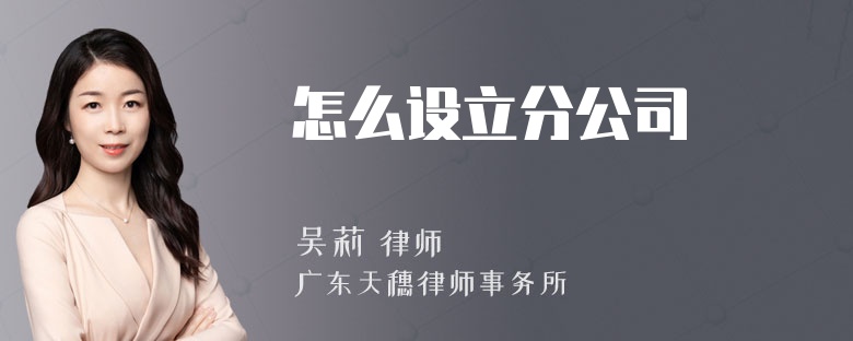 怎么设立分公司