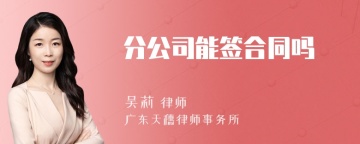 分公司能签合同吗