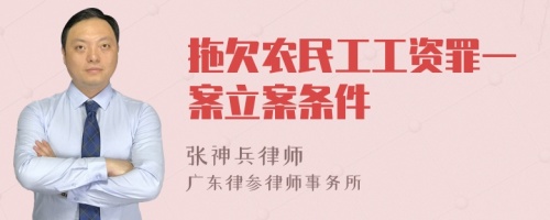 拖欠农民工工资罪一案立案条件