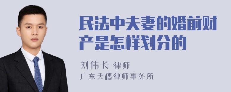 民法中夫妻的婚前财产是怎样划分的