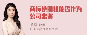 商标使用权能否作为公司出资