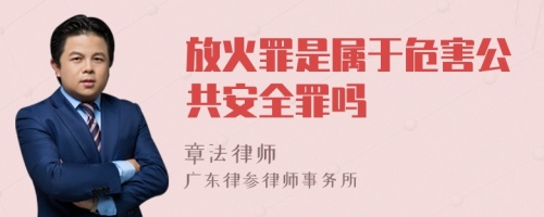 放火罪是属于危害公共安全罪吗