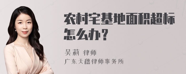 农村宅基地面积超标怎么办？