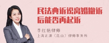 民法典诉讼离婚撤诉后能否再起诉