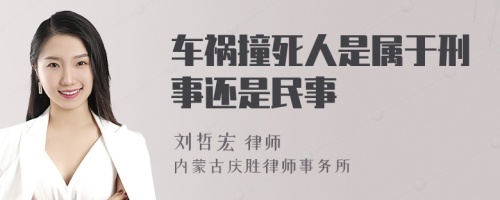 车祸撞死人是属于刑事还是民事