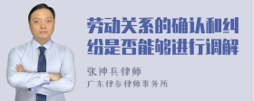 劳动关系的确认和纠纷是否能够进行调解