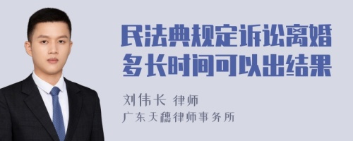 民法典规定诉讼离婚多长时间可以出结果