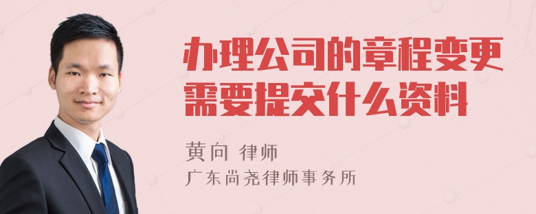 办理公司的章程变更需要提交什么资料