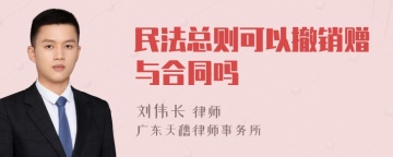 民法总则可以撤销赠与合同吗